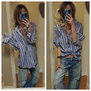 Bugatchi Stripe Buttondown Layering Top Mens Or Womens